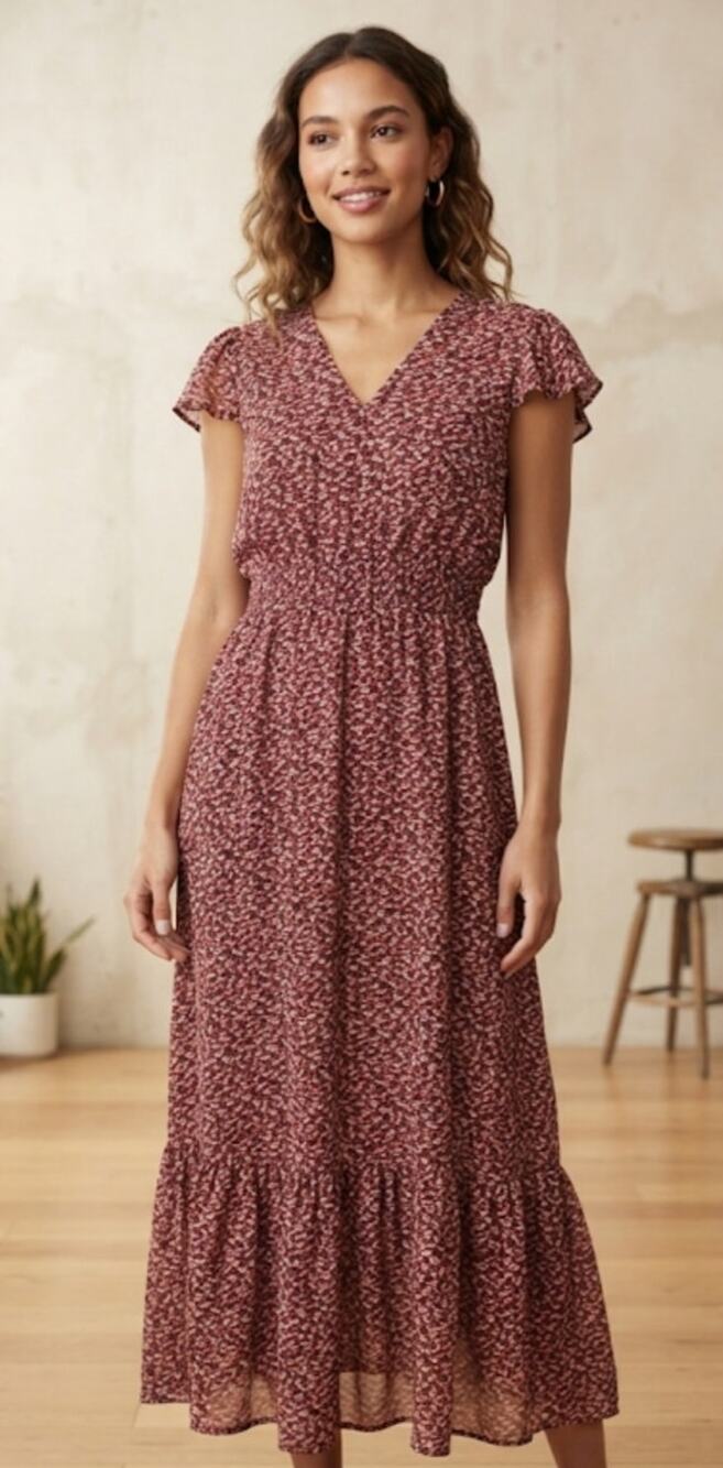 NWT Chic Style flowy floral cottage style maxi dress